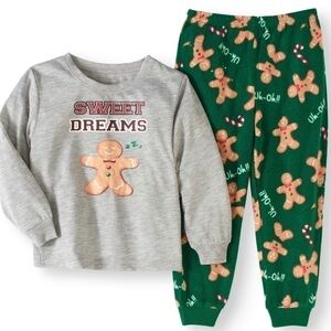 Sweet Dreams Gingerbread Man 2 Piece Fleece Pajama - Size 4T